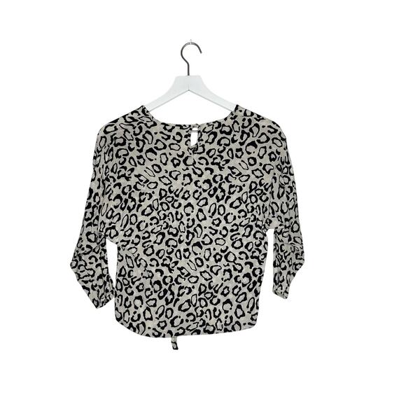 Vintage 80s/90s Balenciaga Paris Silk Leopard Print Blouse size 4 - Picture 6 of 10